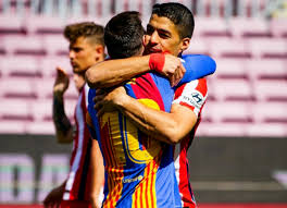 První přátelský zápas Lionela Messiho a Luise Suáreze